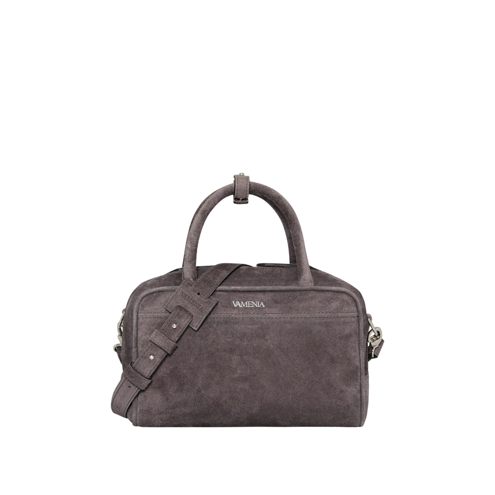 Crossbody Bag Henkeltasche aus Wildleder in taupe